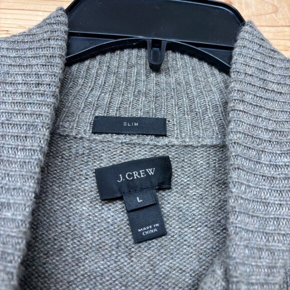 J Crew Sweater Mens Large Brown 1/4 Zip Pullover Wool Alpaca Blend Soft Slim - Picture 3 of 10